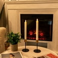 thumbnail image 5 of 2 Pcs Real Wax Made Flameless Taper Candles with Remote and Timer, 9.6" Ivory Battery Operated Candle Stick Flickering, Led Taper Candles with Lifelike Flame for Christmas Day Indoor Decor., 5 of 7