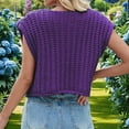 thumbnail image 4 of Women'S Sleeveless Cropped Knit Cardigan 2025 Casual Button Down Sweater Vest Tops with Pockets Beautiful  XL, 4 of 8