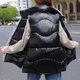 thumbnail image 3 of Gibobby Chaleco mujer casual, Chaleco de invierno acolchado de gran tamaño para mujer, cuello alto, ligero, cálido, acolchado, sin mangas, ropa exterior hinchada(Negro,XG), 3 of 4