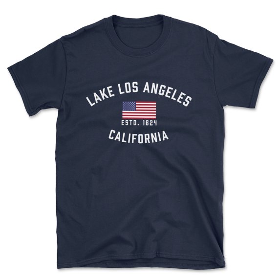 Lake Los Angeles California Patriot Men's Cotton T-Shirt