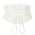 thumbnail image 3 of Vintage Corset Belts for Womens Embroidered Waist Cincher Underbust Princess Bones Lace Up Bustier Corsets White, XXL, 3 of 3