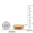 thumbnail image 3 of Dazzlingrock Collection Round Ruby Channel Set 3 Stone Anniversary Wedding Band for Men in 14K Yellow Gold, Size 8, 3 of 4