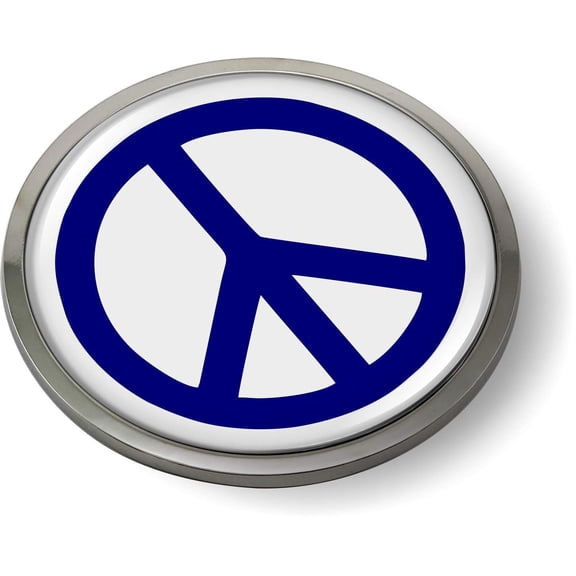 BestLicensePlateFrames Peace 3D Domed CAR Emblem Badge Sticker Chrome Metal Round Bezel