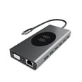 thumbnail image 1 of Adaptador 14 en 1 tipo c con cargador inalámbrico 4k HD, estación de acoplamiento USB3.0 para lector de tarjetas TF para computadora portátil kenally EL000100-00B, 1 of 2
