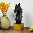 thumbnail image 5 of SIMON'S SHOP Horse Sculptures for Table Shelf Decor, Dark Brown Animal Head Bust Figurines, 8'' Tall, 5 of 6