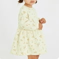 thumbnail image 4 of Utoimkio Toddler Girls Cotton Dress Floral Print Long Sleeve Party Dress Spring Fall Outfits Clothes Size 2-7Y, 4 of 6