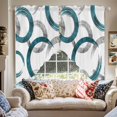 thumbnail image 4 of Swag Curtain Valances Turquoise Circles Swag Valances for Kitchen Windows Geometric Abstract Twisted Lines Short Topper Curtains Valance Tier Pair for Kitchen Bedroom Living Room Bathroom 28"x36", 4 of 8