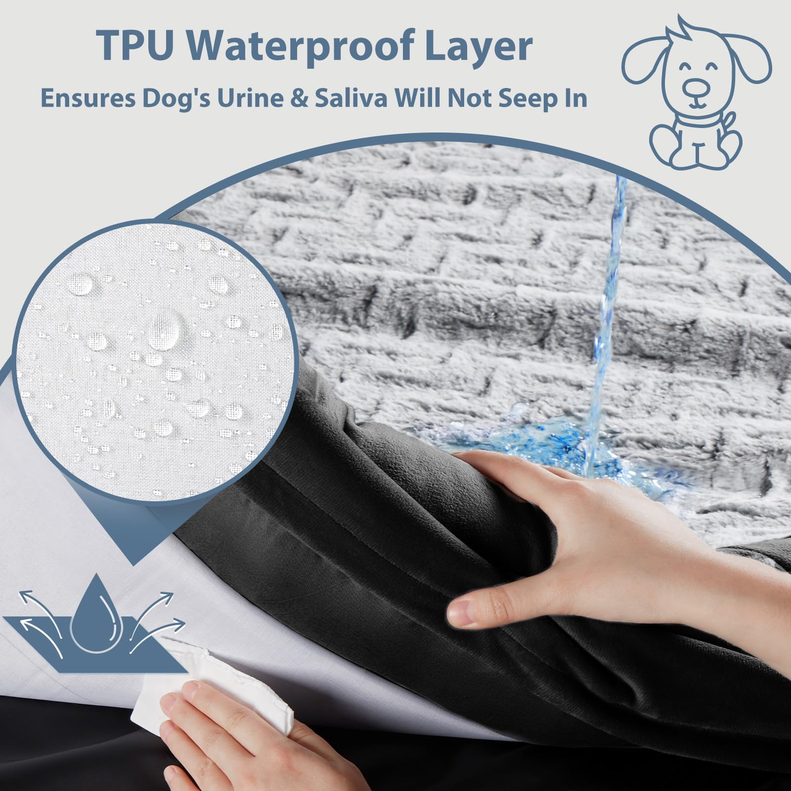 Extra Large Dog Bed Black Washable Couch with Removable Waterproof Cover Orthopedic Pet Sofa Bolster Sides for Sleeping