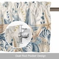 thumbnail image 6 of Marine Life Valance Curtain Watercolor Blue Beige Starfish Shell Leaves Linen Window Valances Rod Pocket Short Curtains Window Treatments for Kitchen Bedroom Bathroom Laundry 60" x 14", 6 of 9
