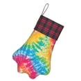 thumbnail image 3 of Dog Paw Decorative Socks 17x11.8in Top With A Strap Design For Easy Hanging For Festive Christmas Party Decorations Red Tie Dye Background Rainbow Colors (4), 3 of 8