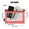 thumbnail image 3 of 2 Pack Pencil Pouch for 3 Ring Binder Smooth Zipper Folders with Pockets Clear Window Pencil Case Pastel Red, 3 of 6