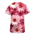thumbnail image 3 of EGNMCR Scrub for Women Fashion Casual Flower Printing Short Sleeve V Neck Pocket Nurse Uniform Workwear Blouse Tops Spring Summer Sale, 3 of 4