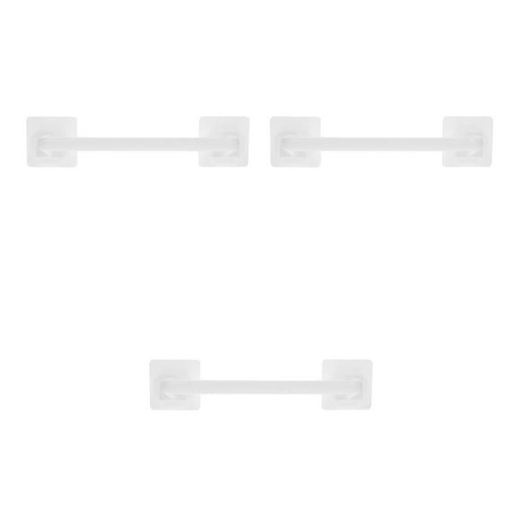 MLINS 3pcs Self Adhesive Bathroom Towel Bar, 12 Inch Towel Bar, on Bath Towel Rack, Drilling on Wall ( White )