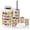 Color 1, variant on Bathroom Accessory Set 6 Piece Colorful Rainbow Playful Icons Fruits Animals Objects Trash can, Toothbrush Holder, Toothbrush Cup, Soap Dispenser, Soap Dish, Toilet Brush Holder