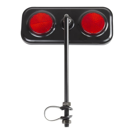 Bike Mirror Rectangle Black/Red Reflectors