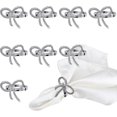 thumbnail image 1 of Pack of 12 Napkin Rings Alloy Hollow Out Flower (Silver Bowknot), 1 of 5