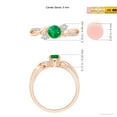 thumbnail image 5 of ANGARA Natural Emerald and Diamond Twisted Vine Engagement Ring in 14K Rose Gold for Women (Size-5mm) | May Birthstone, Birthday, Anniversary, Jewelry Gift for Women | Natural Emerald Ring, 5 of 10