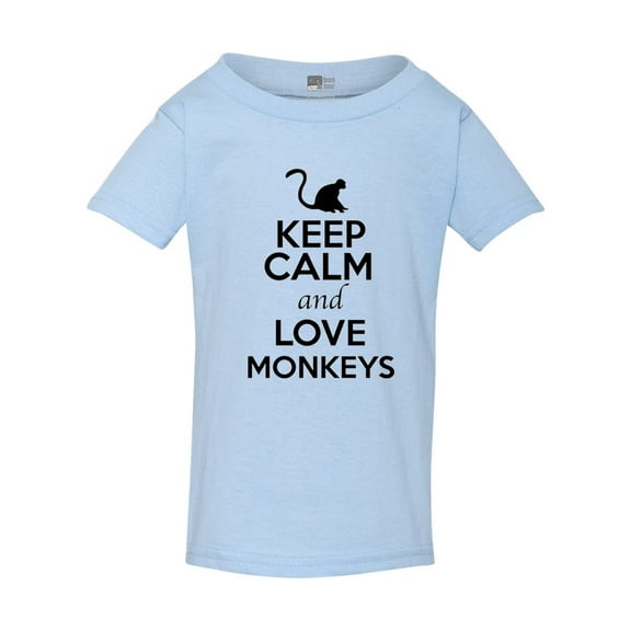 Keep Calm And Love Monkeys Ape Animal Lover Toddler Kids T-Shirt Tee