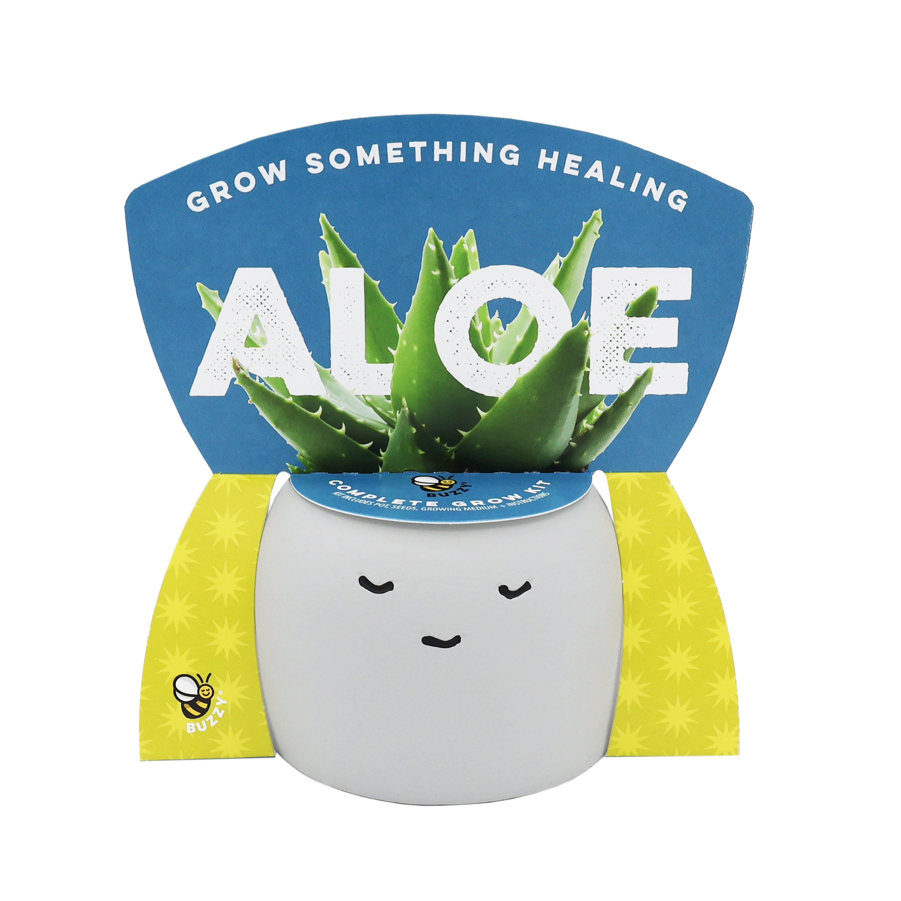Peaceful Emoji Pot Grow Kit Trio (Set of 3) – Chamomile, Moss Rose & Aloe – Cute Mini Plant Kits for Desks, Dorm Rooms, Windowsills & Gifts