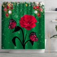 thumbnail image 4 of Juego de alfombrillas de baño con flores navideñas, cuatro alfombrillas combinadas, 4 of 5