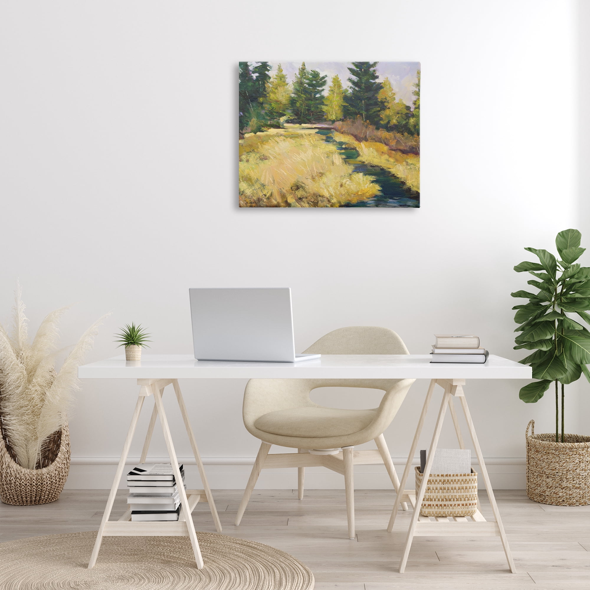 Stupell Industries Mammoth Creek Landscape Landscape & Nature Painting Wrapped Canvas Art Print Wall Art, 30 x 24
