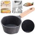 thumbnail image 4 of Yucurem Non-stick Mini Sauce Pan Wooden Handle Milk Pan Butter Melting Pot Kitchen Essentials (Black), 4 of 10