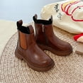 thumbnail image 7 of OWUUcdse Girls Chelsea boots, Non-Slip Side Zipper Gift Casual Riding Boots Brown Size 1.5 (Big Kids), 7 of 7