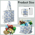 thumbnail image 2 of Vintage Daisy Print Reusable Grocery Tote Bag – Large Canvas Shopping Bag with Boho Floral Watercolor Design, Eco-Friendly & Heavy-Duty Market Tote for Women, Farmers Market, Beach, Spring & Summer, 2 of 6