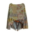thumbnail image 1 of WTXUE Chandail Fair Isle pour Femmes Imprimé Artistique Vintage Fair Isle Chandail Rétro Blouses Légères Hauts Boho Tricot Rétro Automne Décontracté Ample Col Rond Manches Longues Chandail Ample Violet Clair m, 1 of 3