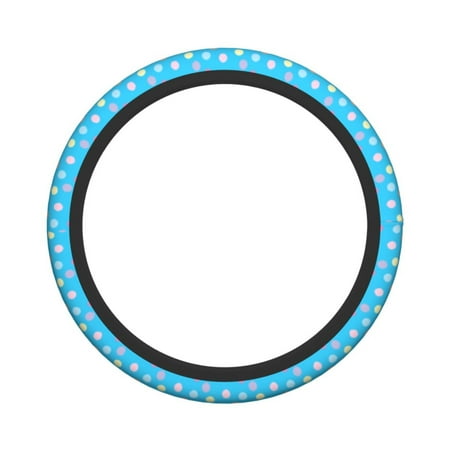 XMXY Car Steering Wheel Cover, Vector Circles Colors Non-Slip Jeep Truck Universal Elastic Steering Wheel Protector 15 inch