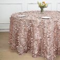 thumbnail image 3 of BalsaCircle 132" Dusty Rose Leaf Petals Taffeta Round Tablecloth Reception Catering Decorations, 3 of 8
