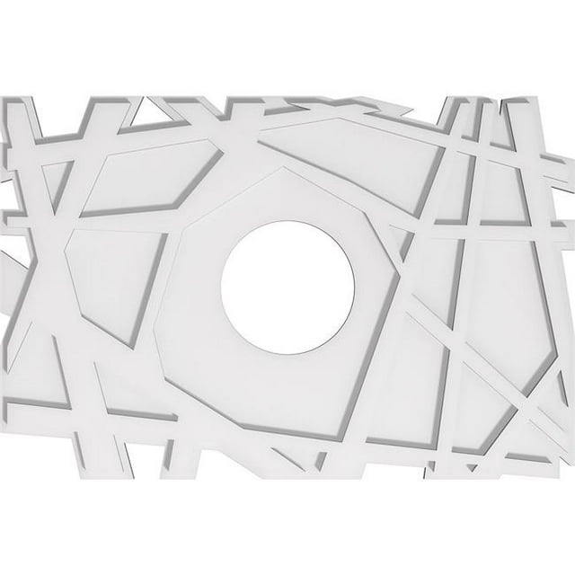 Ekena Millwork CMP30X20NO-07000 7 in. ID x 10.5 in. Rectangle Novo Architectural Grade PVC Contemporary Ceiling Medallion