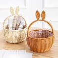 thumbnail image 4 of Easter Handheld Paper Rope Basket Foldable Sundries Organizer Decorative Flower Vegetable Storage for Home Kitchen Living Room, 4 of 9