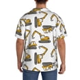 thumbnail image 3 of Uemuo Funny Excavator Pattern Cotton Linen Short Sleeve Shirts,Casual Lightweight Button Down Shirts,Vacation Beach Summer Tops-4X-Large, 3 of 7