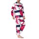 thumbnail image 2 of Balery Pink Flamingos Pijama para Hombre de Dos Piezas con Manga Larga, Conjunto de Dormir y Descanso Suave con Bolsillos-Small, 2 of 7