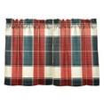 thumbnail image 7 of Yayeee Kitchen Curtains Tier Pair Light Filtering 27"x24" Rod Pocket Short Cafe Window Panel, Vibrant Red Tartan Pattern, 7 of 7