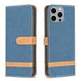 thumbnail image 5 of For iPhone 15 Pro Max Case,Decase Wallet Card Slots Holder Phone Cover,Premium Cloth Fabric Hybrid PU Leather Full Body Protective Shockproof Shell,for Apple iPhone 15 Pro Max - Darkblue, 5 of 5