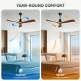 thumbnail image 6 of Sofucor 52" Modern Wood Ceiling Fan with Remote, Walnut Finish, 3 Blades, Indoor/Outdoor for Bedroom, Patio, 6 of 12
