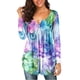 thumbnail image 2 of Camiseta suelta estampada a la moda para mujer, blusa de manga larga, cuello redondo, camisetas informales Pompotops FGAJ5659, 2 of 6