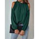 thumbnail image 4 of Blusas Elegantes e Informales para Mujer, con Hombros Descubiertos, Cuello con Volantes, Camisas de Moda de Otoño para el Trabajo Verde Oscuro XXL, 4 of 10