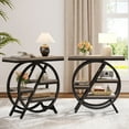 thumbnail image 6 of Fnova Side Table with Circular Metal Frame, End Table with 4-Tier Shelves for Living Room, Gray, 6 of 16