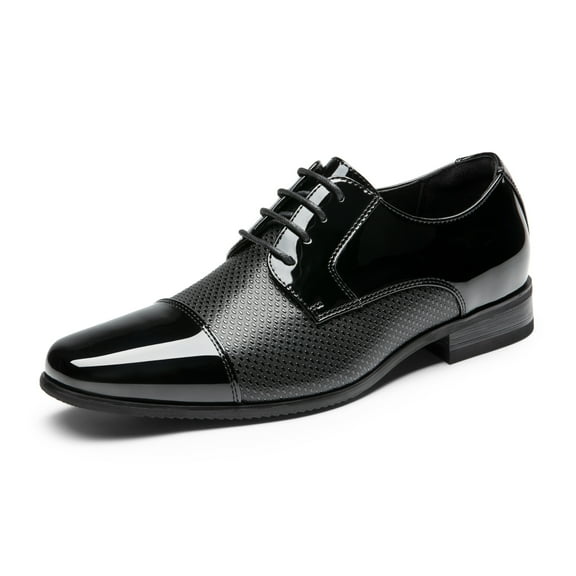 Bruno Marc Men’s Patent Tuxedo Dress Shoes Classic Lace-Up Formal Oxfords