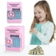 thumbnail image 4 of Caja de seguridad para niños con ahorro de dinero, minicaja de seguridad con voz inteligente y monedero, con código de acceso (rosa, botón de color aleatorio)., 4 of 8