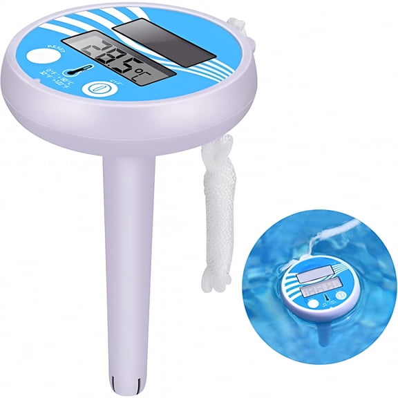 HIBIBUD Solar Powered Swimming Pool Thermometer Digital Pool Floating Shatter Resistant