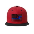 thumbnail image 2 of USA Redesign Flag Thin Blue Red Line Support American Servicemen Snapback Hat (Thin Blue Line, Red Black Cap), 2 of 4