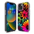 thumbnail image 3 of MUNDAZE Apple iPhone 13 Pro Max Shockproof Clear Hybrid Protective Phone Case Neon Rainbow Glow Colorful Abstract Flowers Floral Cover, 3 of 5