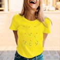 thumbnail image 3 of Plus Size Summer Shirt for Women Casual Printed Short Sleeve Crew Neck Tshirt Trendy Lighweight Tops (XS, Yellow), 3 of 8