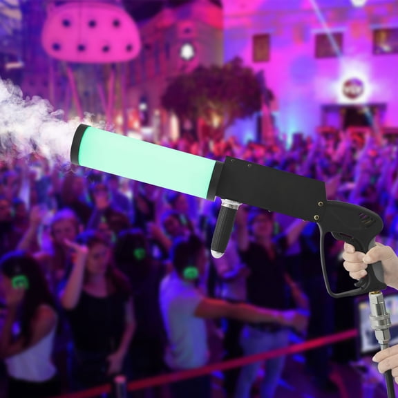 Black White Acrylic Handheld Fog Gun LED CO2 Fog Manual Cannon Special Effects Fog Machine Gun Party Bar