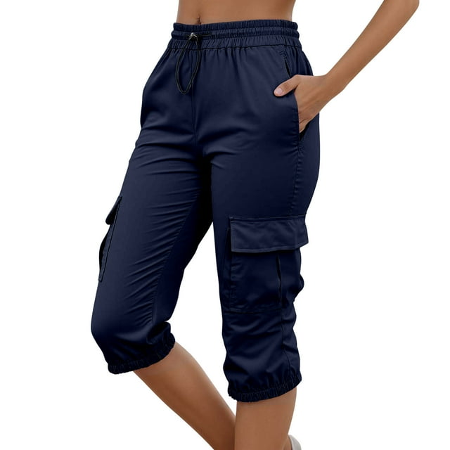 2025 Pantalon Cargo Femme Taille Élastique Léger Décontracté avec Multiples Poches