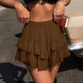 thumbnail image 2 of Fewfanhot Womens Skirts Casual Boho Ruffle Tiered Skorts High Waist Mini Skirts Golf Tennis Shorts, 2 of 7